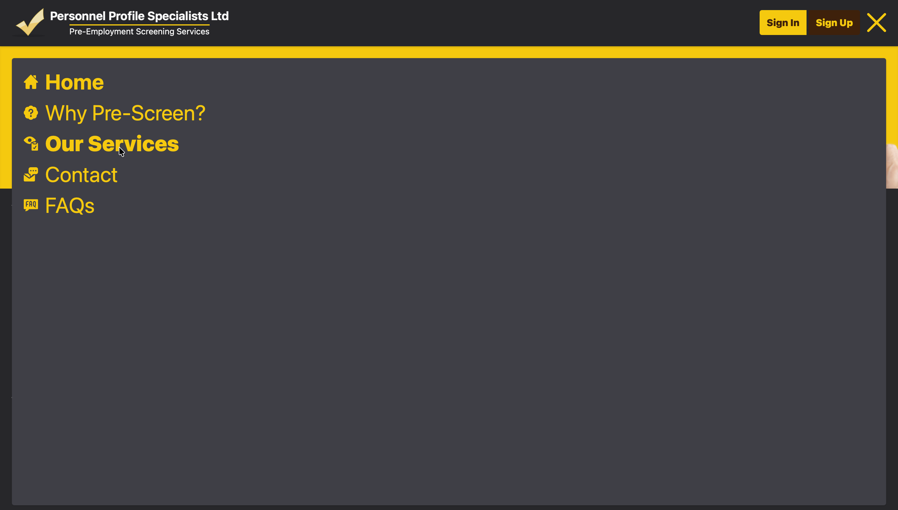 The dropdown menu of ppsl.nz.